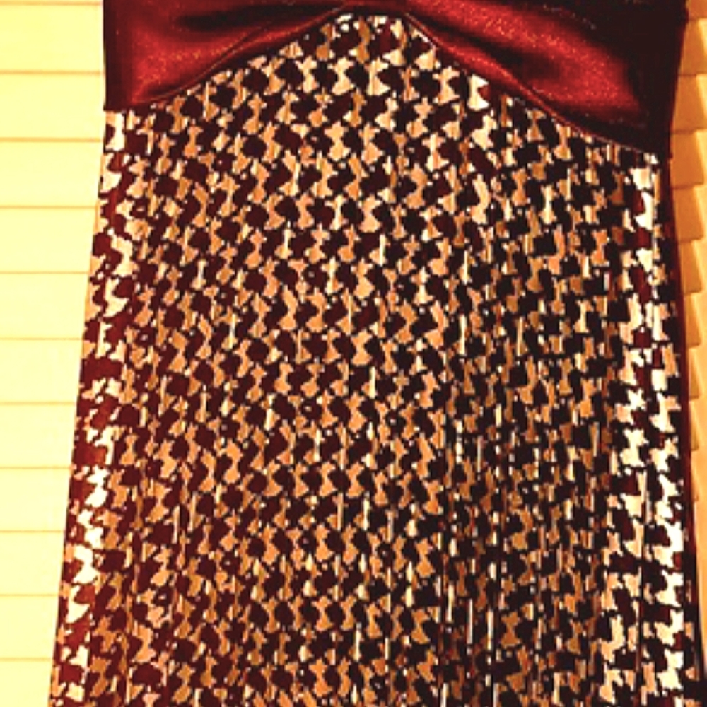 Brown & cream houndstooth dress